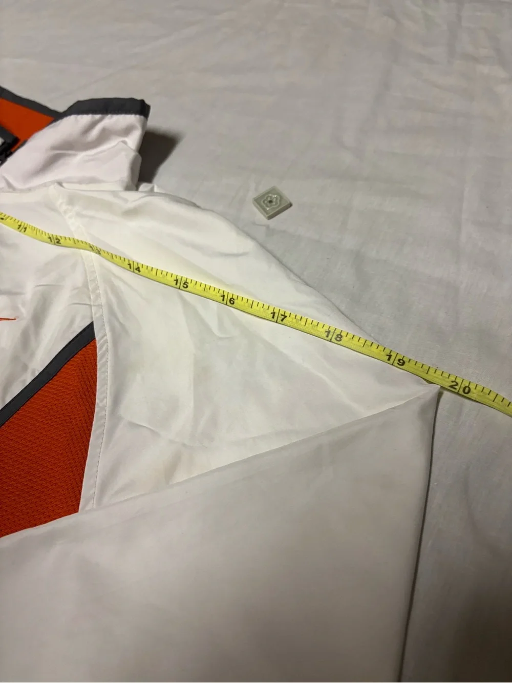 Nike White and Orange Windbreaker